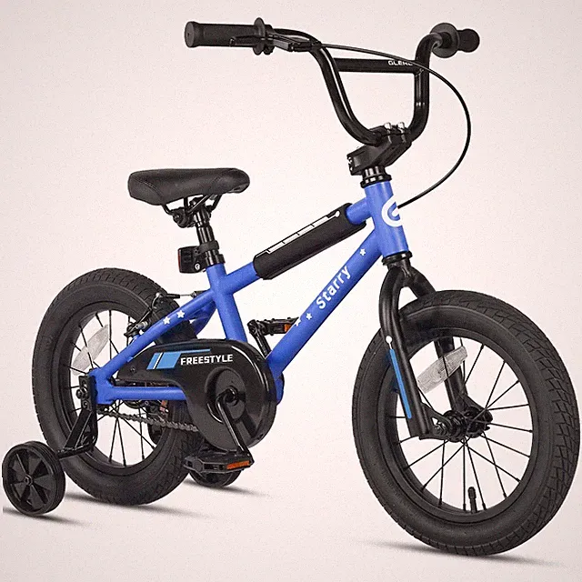 14in Kids BMX Bike w/ Training Wheels Coaster Brake Ages 3-5 Blue