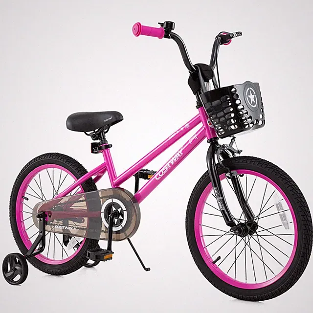 18" Kid’s Bike with Training Wheels Adjustable Handlebar & Seat Handbrake