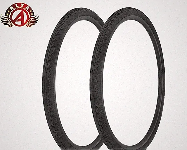 2 ALTA BICYCLE WIRE BEAD 700 x 35c BLACK DURABLE TIRES COMMUTER SEMI-SLICK TREAD