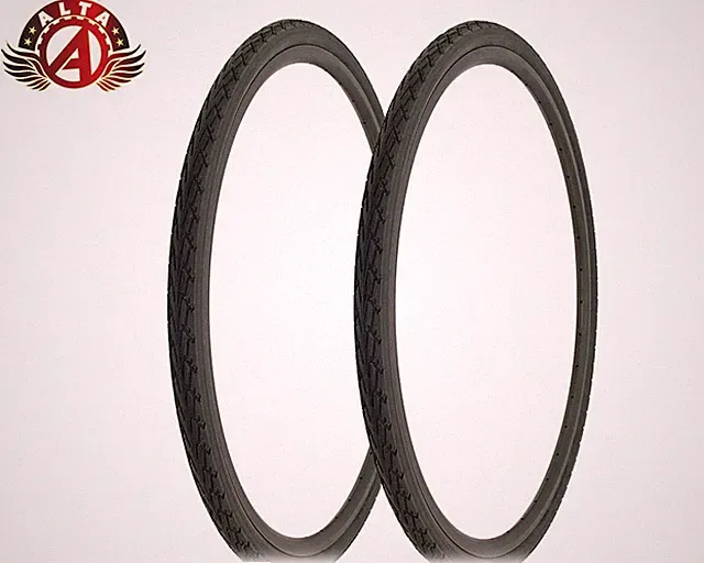 2 ALTA BICYCLE WIRE BEAD 700 x 35c DURABLE BLACK TIRES CORDOBA SEMI-SLICK TREAD.