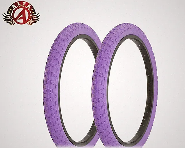 2 Alta Performance BMX BICYCLE 20" x 2.125" Purple DURABLE Knobby COMP III TIRE.