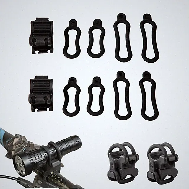 2 Set Universal Bike Light Mount Adjustable Bike Flashlight Mount Bicycle Lig...