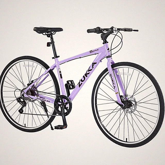 700C Hybrid Bike 7 Speed Aluminum Alloy Frame Double Brake for Adults Road Bike