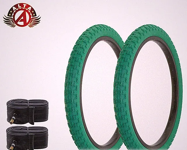 ALTA Performance BMX BICYCLE 20" x 2.125" Green DURABLE COMP III TIRES W/TUBES.