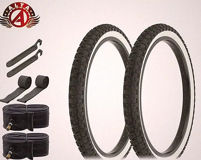 ALTA Performance BMX BICYCLE 20"x2.125" WhiteWall DURABLE COMP III TIRES 8PC SET