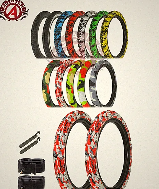 ALTALINE Performance BMX BICYCLE 20x2.35 DURABLE SemiSlick Graphic TIREs 6PC SET