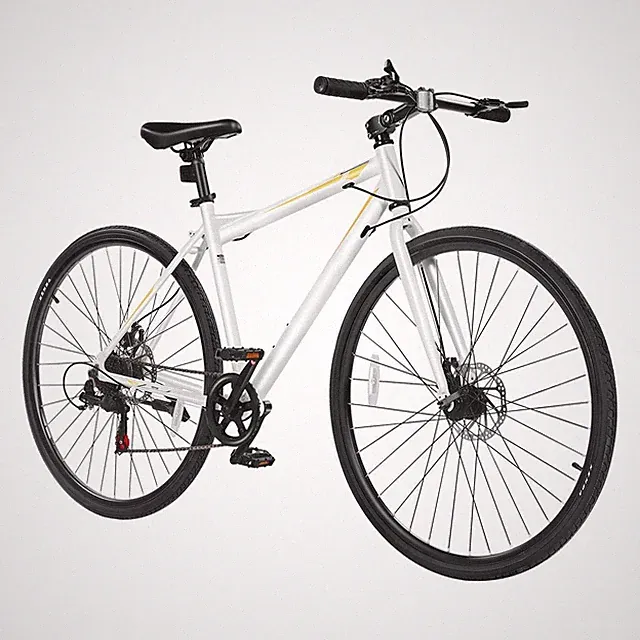 Aluminum 7-Speed Hybrid Bicycle 330lb 700c Wheels KENDA Tires Disc Brake System
