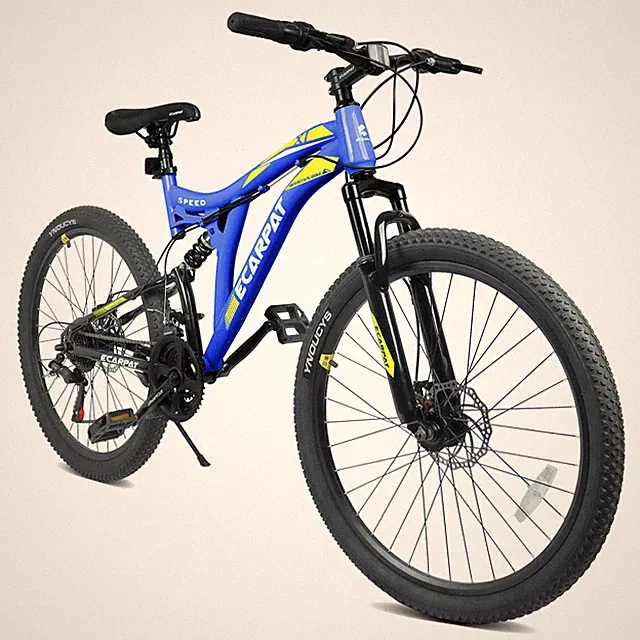 Blue 26" Mountain Bike w/21-Speeds & Full Suspension Bicycle For All Terrains