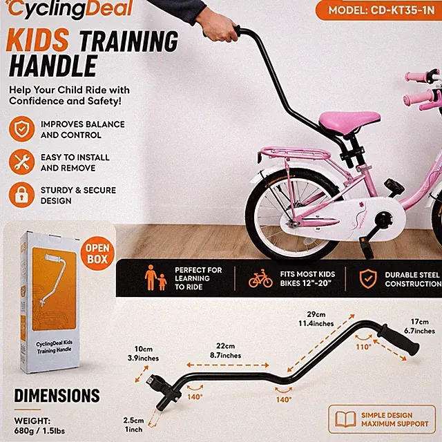 CyclingDeal Kids Training Handle CD-KT35-1N Bicycle Balance Buddy Open Box