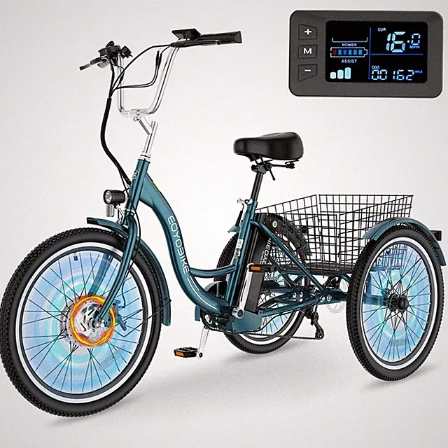 NAIZEA 24"/26" 7 Speed Electric Tricycle with 350W 36V 10.4Ah 15.5MPH Battery