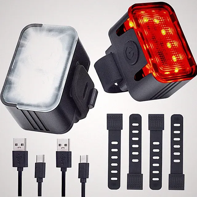 Powerful Rechargeable Bike Light Set - Smart Multi-Modes Ultra Bright Bicycle...