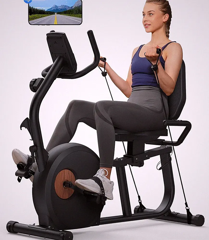 Recumbent Exercise Bike for Home with Smart Bluetooth and App Connectivity