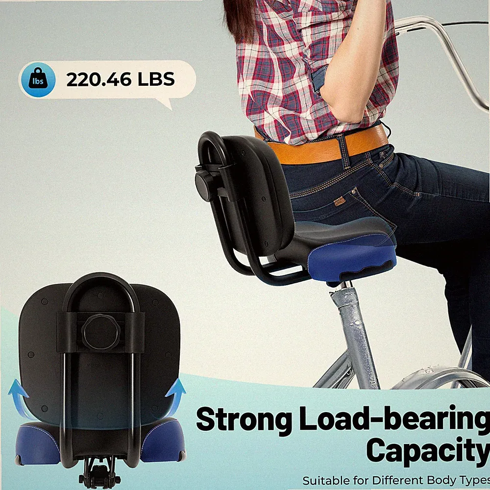 Universal Bicycle Seat Large Comfort Wide Saddle Seat With Back Rest Cushion HOT